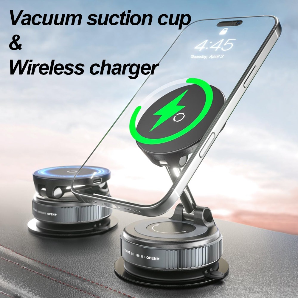 Vacuum Suction Cup Lifter - 자동차 자기 무선 충전기 휴대폰 홀더