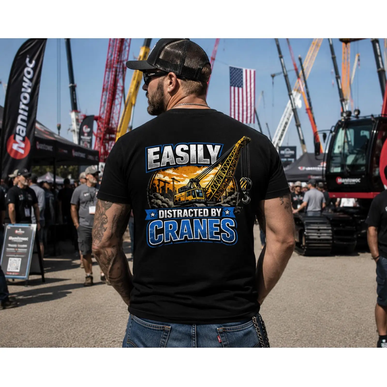 Heavy Equipment Operations - 크레인에 쉽게 정신이 팔리는 재미있는 티셔츠