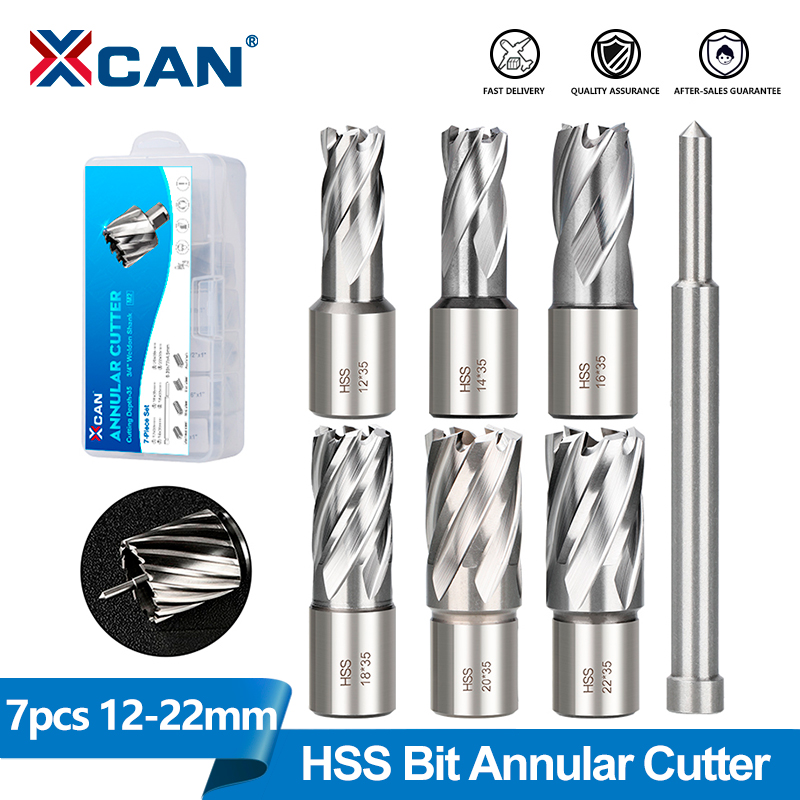 Magnetic Drill Press - XCAN 7개입 12-22mm HSS 코어 드릴