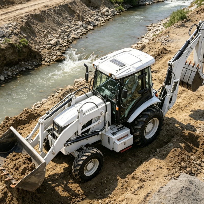 로더 백호 산업용 4륜 구동 토공 기계 유압 트렌칭 중 - Heavy Equipment Work 리뷰 및 가격